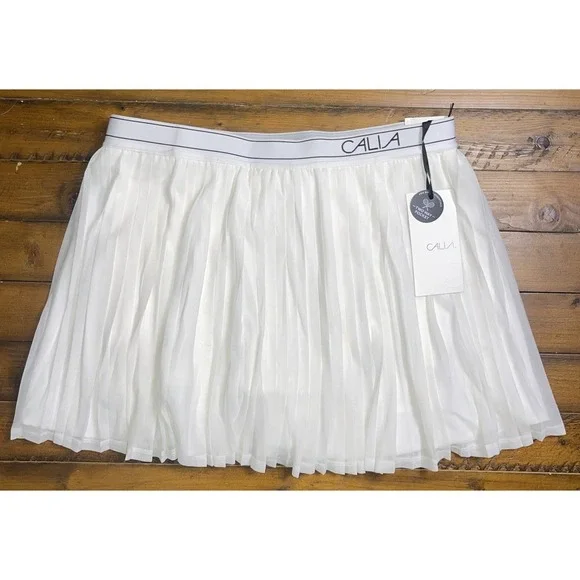 Calia Skort Court Pleated 15" Mesh High Rise Athletic Tennis Active Pickleball L - Picture 5 of 8